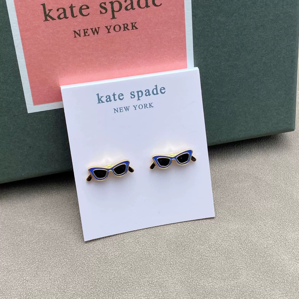kate spade Enamel Inlay Glasses Metal Earrings